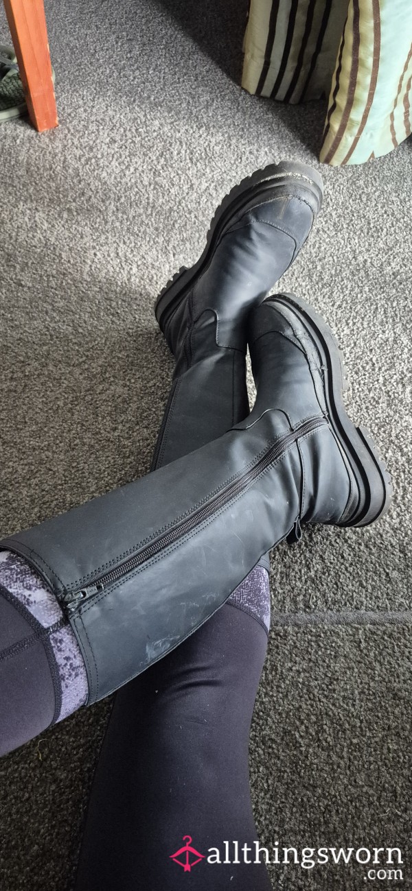 Black Knee High Zara Boots - Small UK 4 / US 6.5