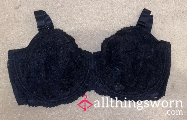 Black Lace Bra – Size 38E, Flirty & S**y