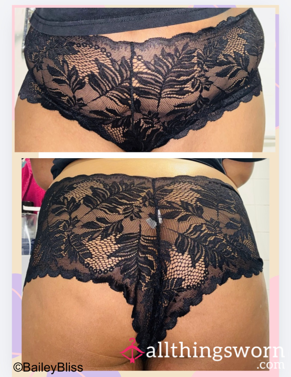 Black Lace Brief - 48hrs Worn Included