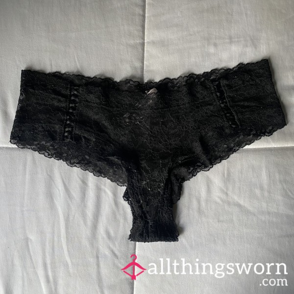Black Lace Cheekies By Victoria’s Secret