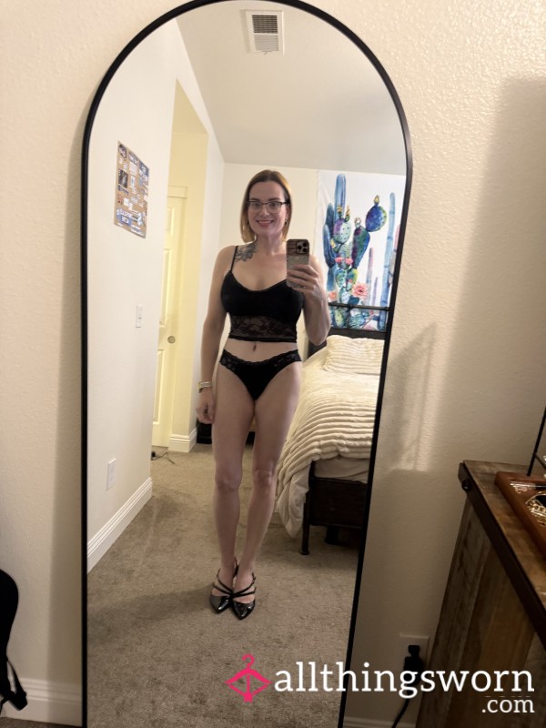 Black Lace Cheeky Panties, Worn Just For You 💋