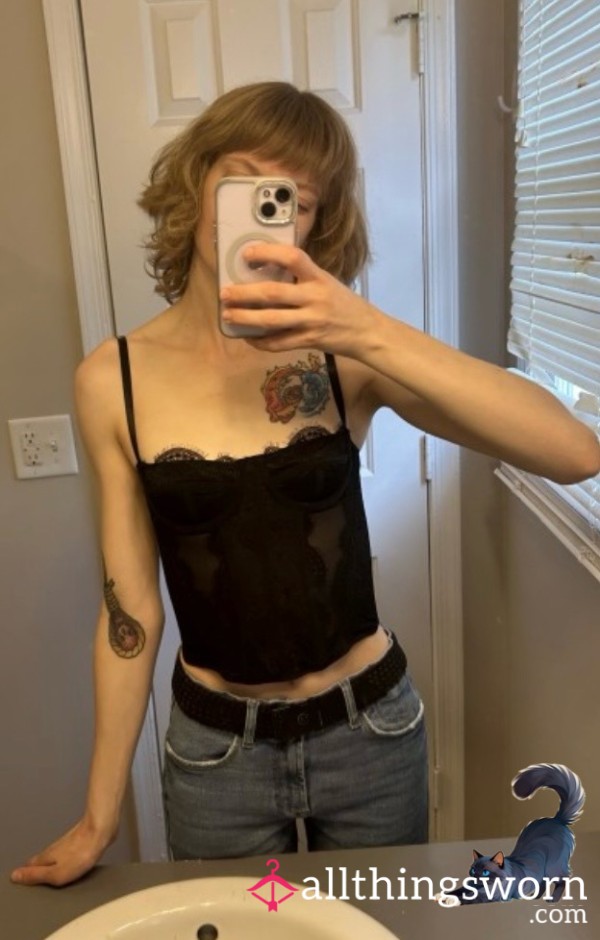 Black Lace Corset Top