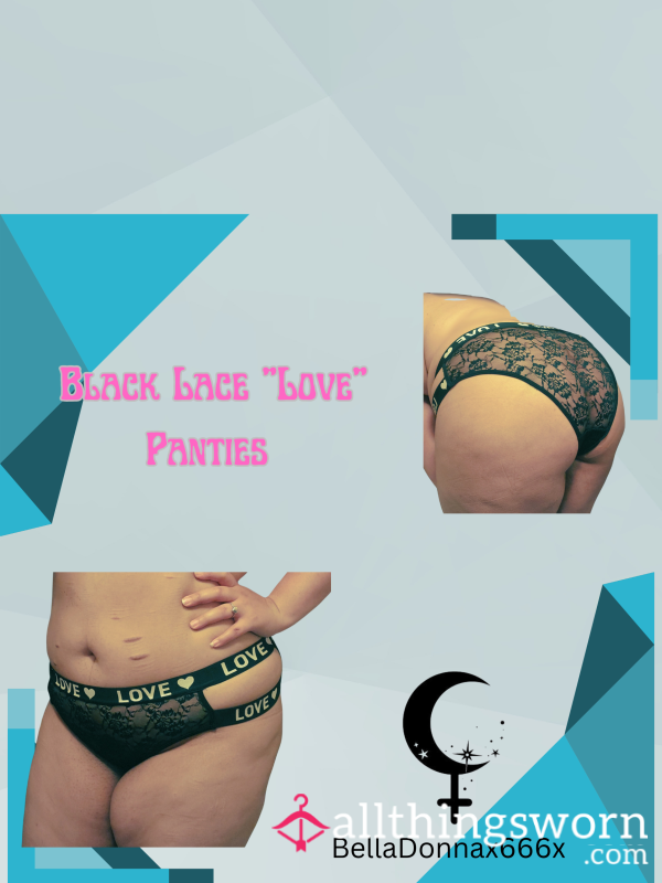 Black Lace "LOVE" Panties