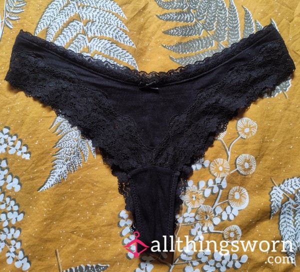Black Lace Panties – Elegant & Seductive Intimate Wear – Worn 24 Hours Straight