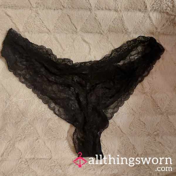 Vacuum Packed. Black Lace Panties For Wear
