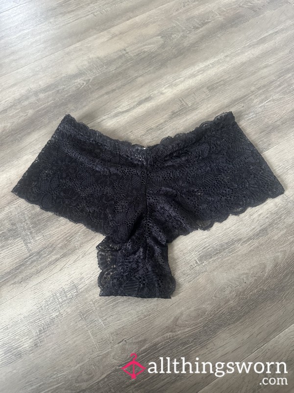 Black Lace Panties, High Waisted 1xl, 24hr Wear