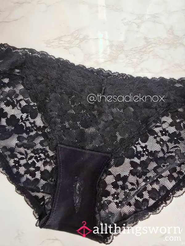Black Lace Panties – Sheer & Well Worn