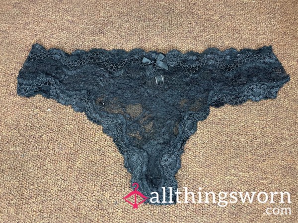 Black Lace Panties UK Size 4