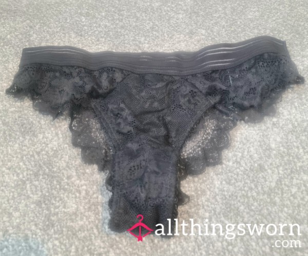 Black Lace Panties - Will Be Worn For 24hrs....or Longer If You Wish!