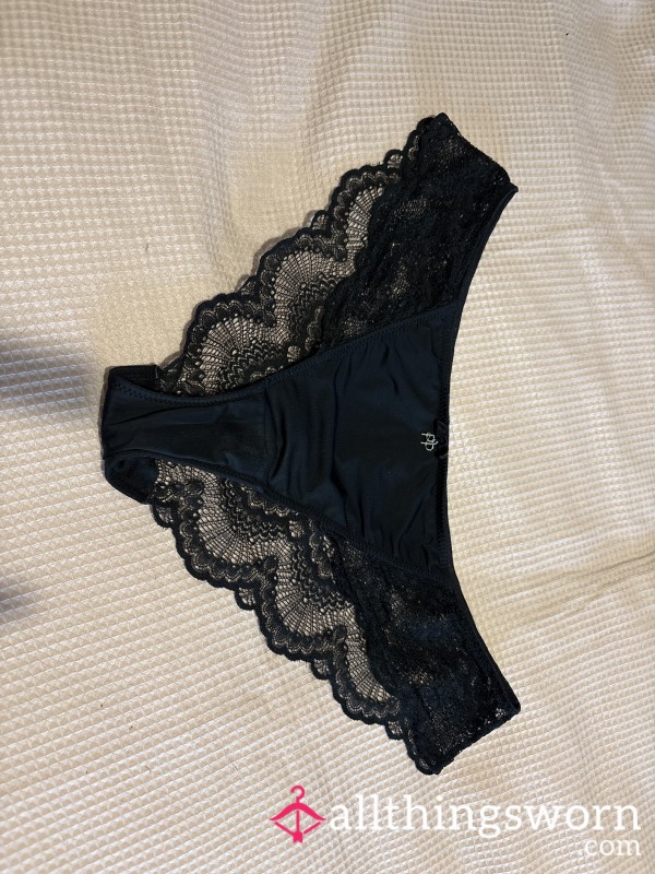 Black Lace Panties - Worn And Ready For Posting!