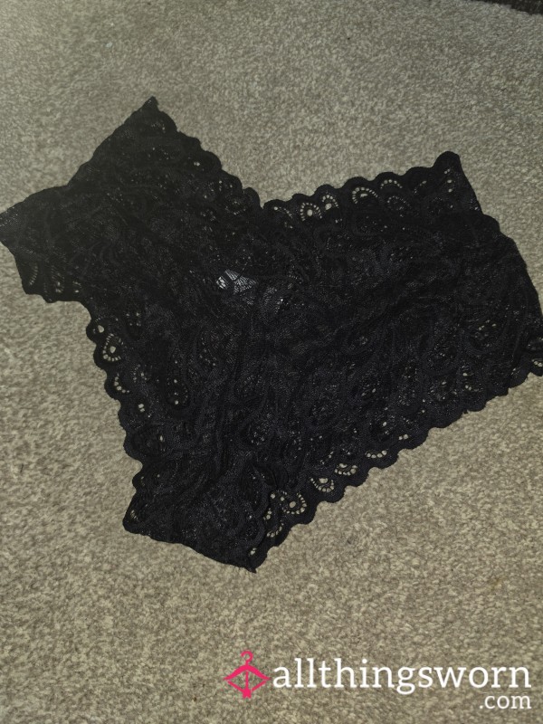 Black Lace Panties Worn For 24 Hours