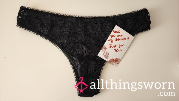 Black Lace Panties: Worn Just For You 🖤