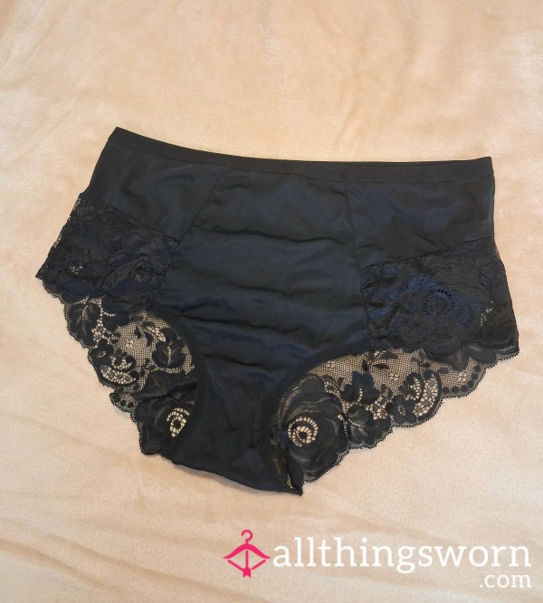 Black Lace Satin Full Gusset Panties🖤 | 24-Hour Wear | Extra Add Ons 🖤