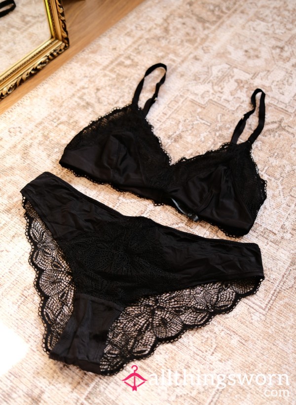 Black Lace Set, 48hr Wear! 🖤