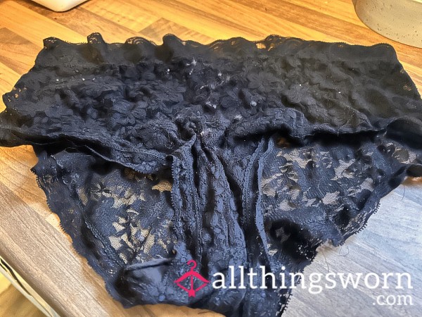 Black Lace Shorts Style Panties * Half Price Today Only *
