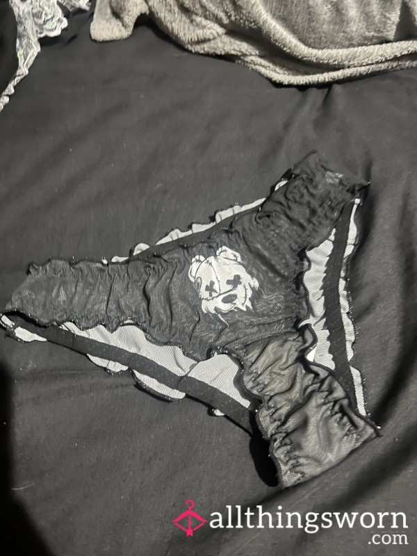 Black Lace Teddy Bear Panties 🧸🖤 With Cotton Gusset
