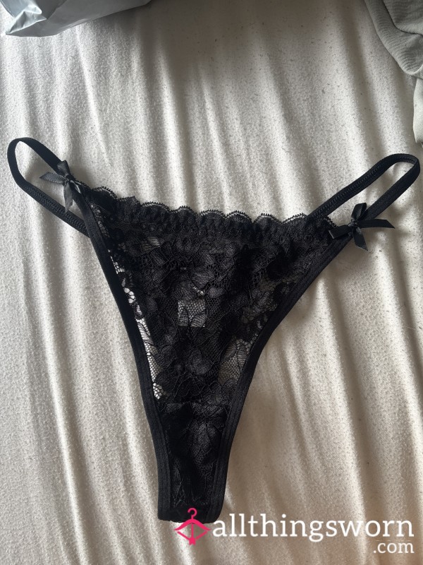 Black Lace Thong 24 Hours Wear