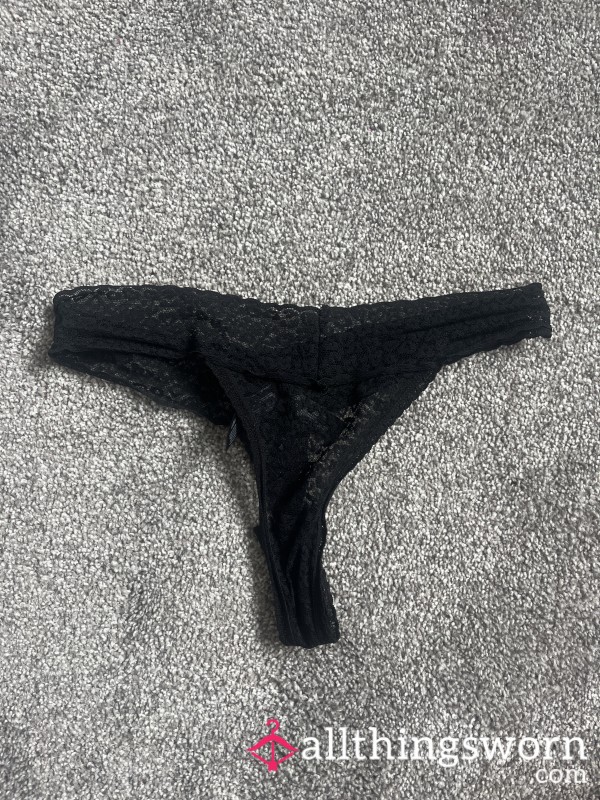 Black Lace Thong - 3 Day Wear