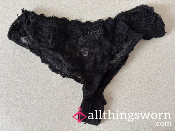 Black Lace Thong