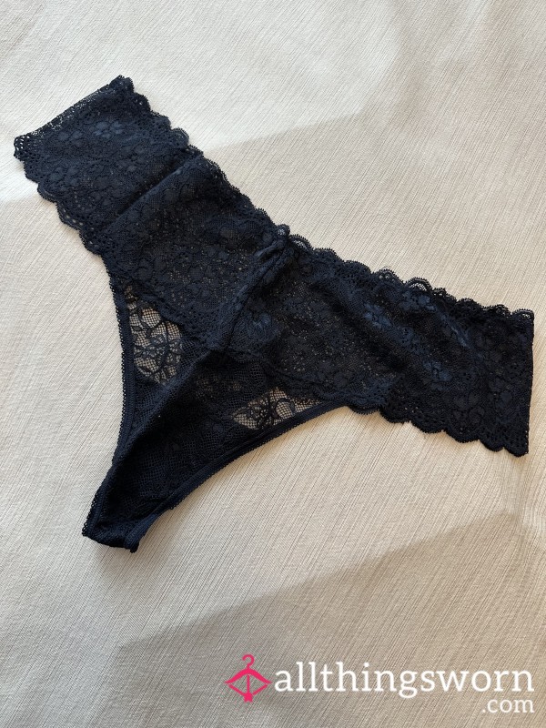 Black Lace Thong