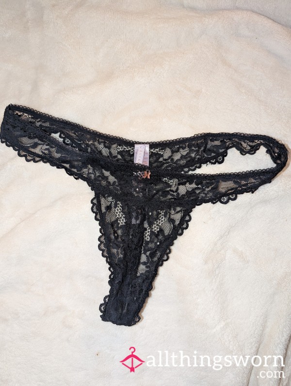 Black Lace Thong