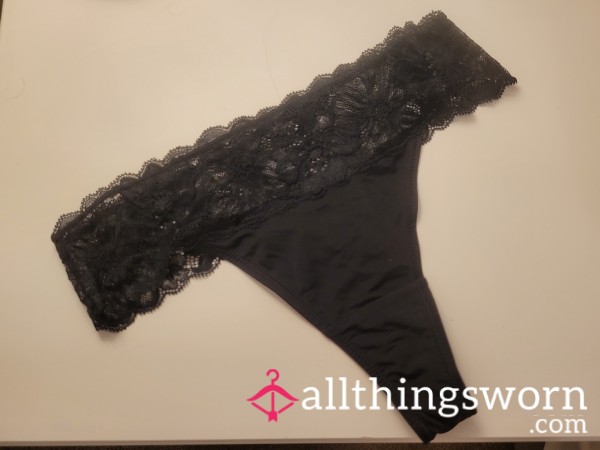 Black Lace Thong