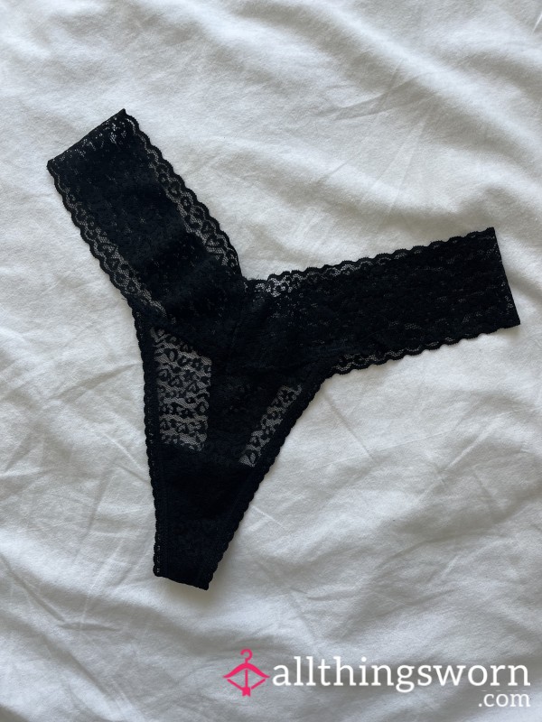 Black Lace Thong