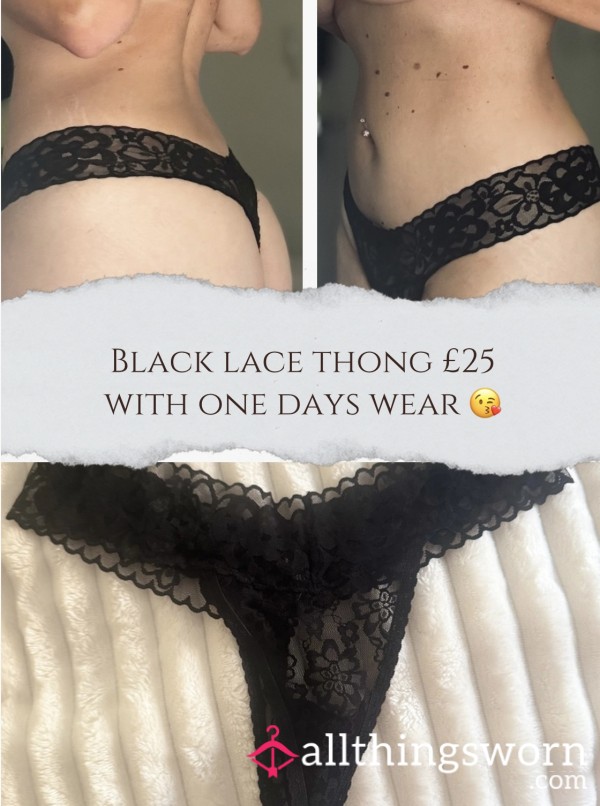 Black Lace Thong