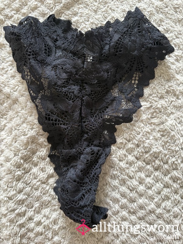 Black Lace Thong