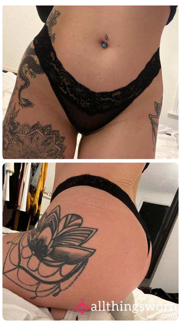 Well Worn Black Lace Thong
