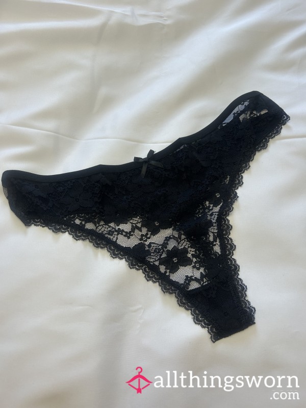 Black Lace Thong 💋 Gym Worn Just For You 💋