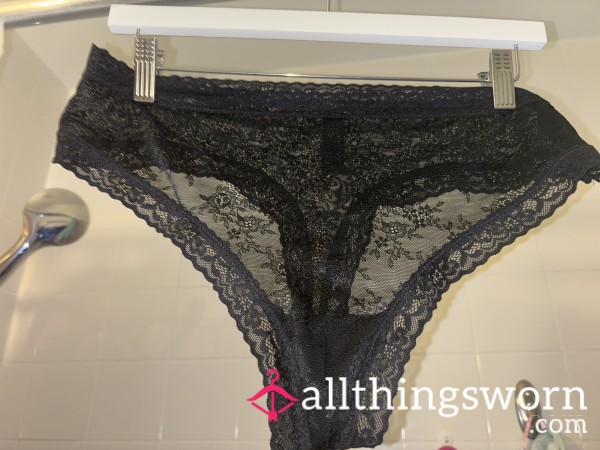 🔥black Lace Thong-freshly💦unwashed