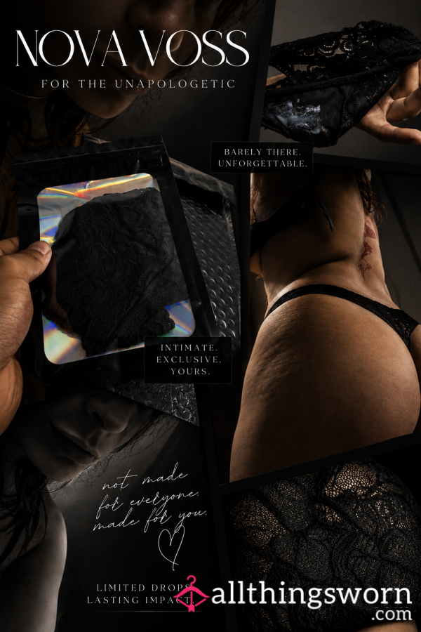 Black Lace Thong Worn All Day 🖤