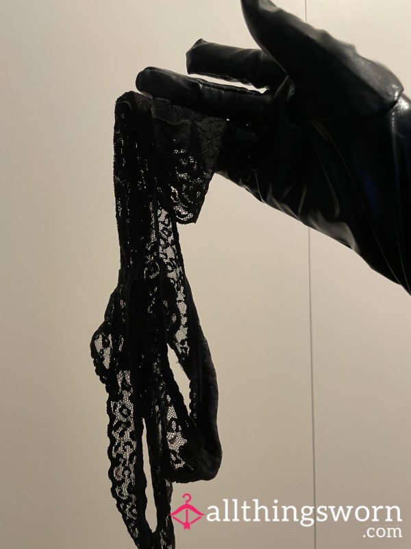 Black Lace Thong, Worn By Your Mistress Honey For 24hours 🖤💦