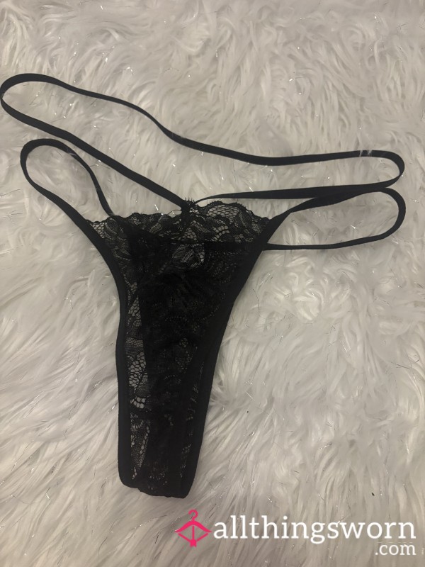Black Lace Thong. Worn For 48 Hours 🔥🤍