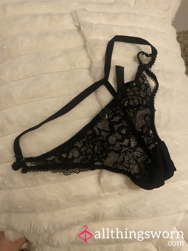 Black Lace Thong Worn To Your Taste