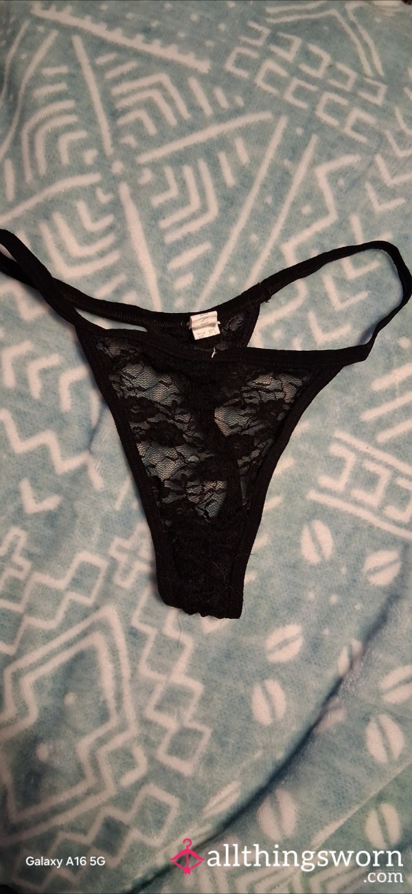 Black Lace Thongs