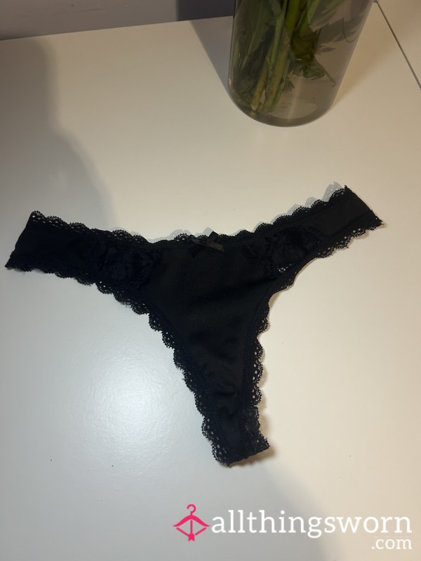 Black Lace Thongs