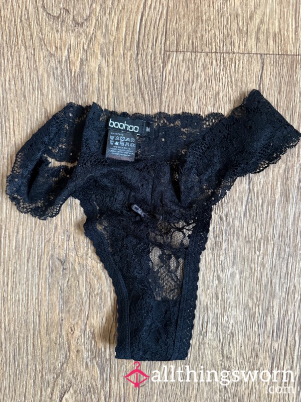 Black Lace Thongs