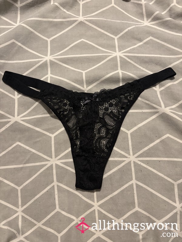 Black Lace Thongs