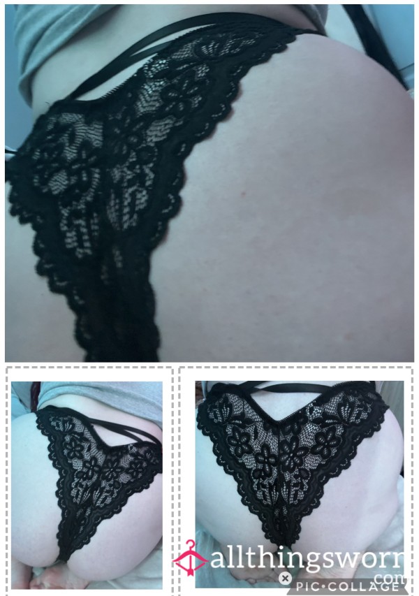 Black Lace Thongs