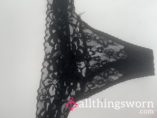 Black Lace Thongs
