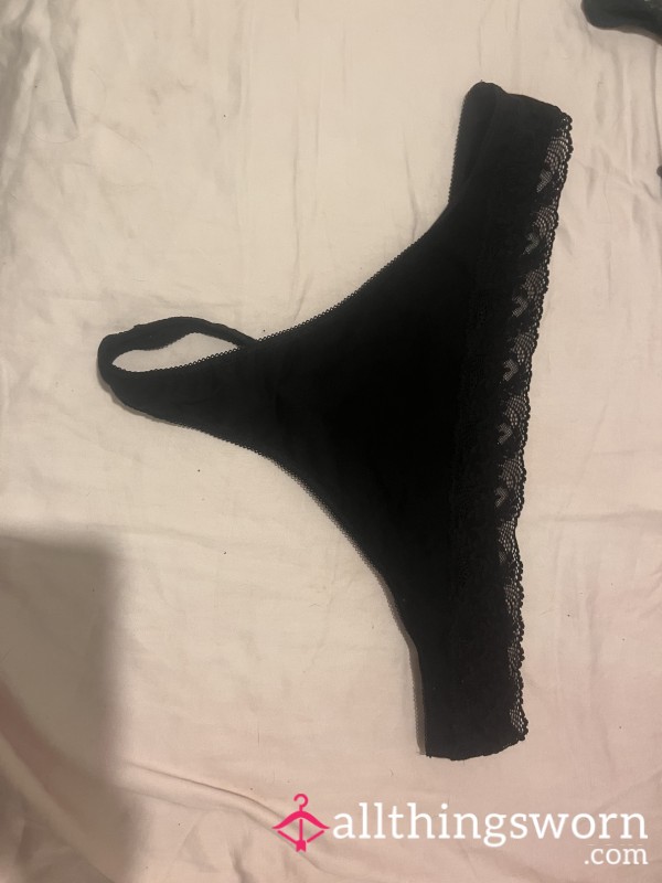Black Lace Thongs