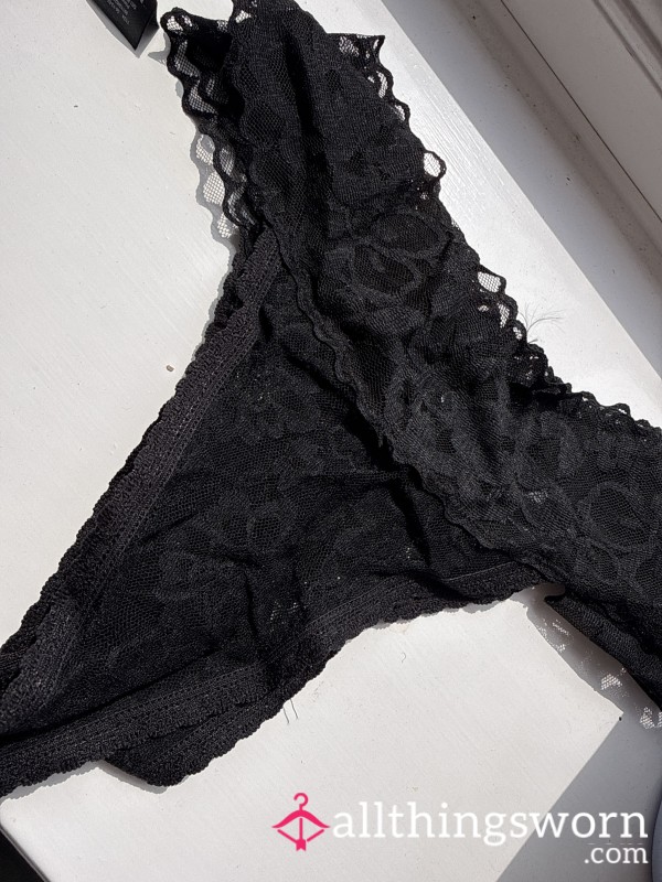 Black Lace Thongs