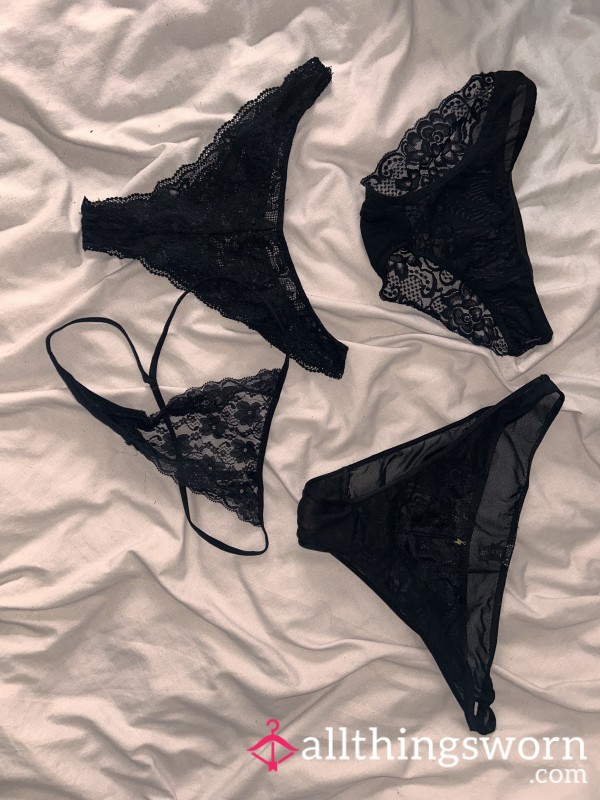 Black Lace Thongs & G-String