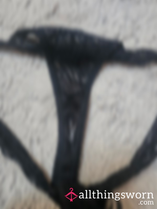 Black Lace Thongs With Home Made Cream & Video 📹