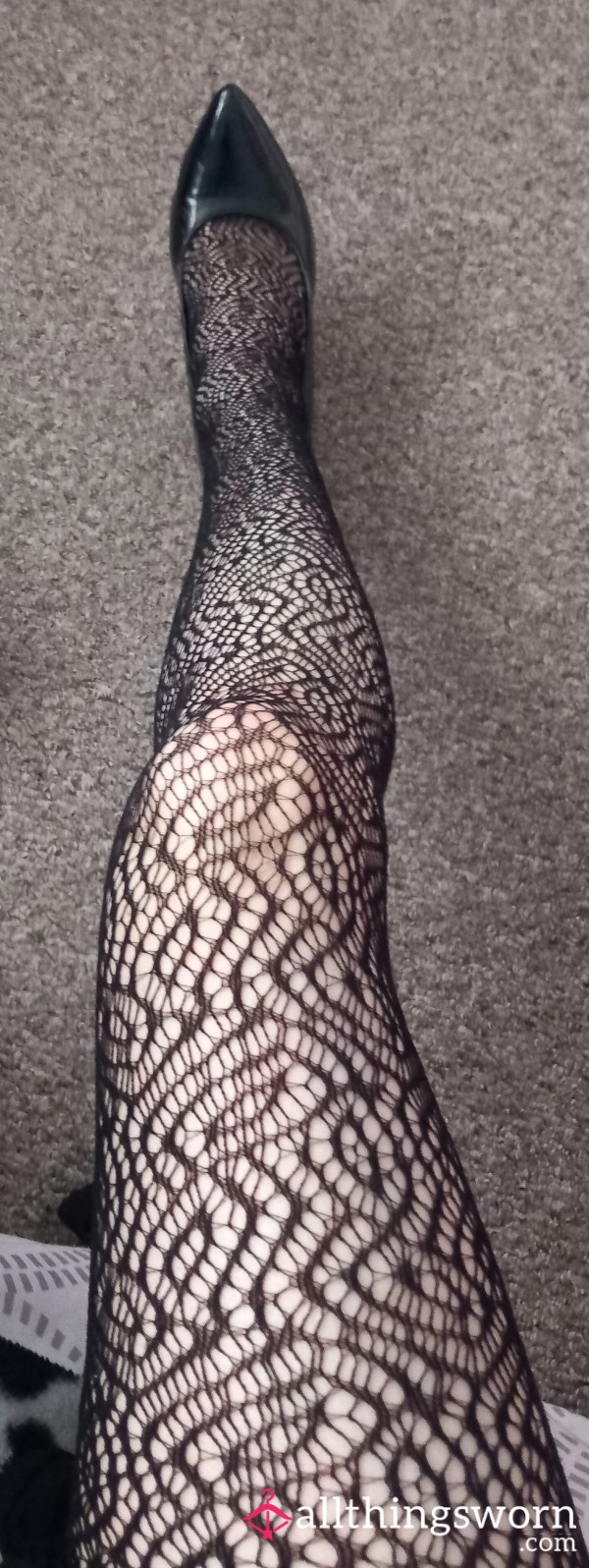 Black Patterned Work Tights
