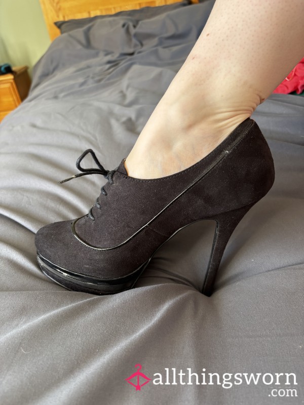 Black Lace Up High Heels
