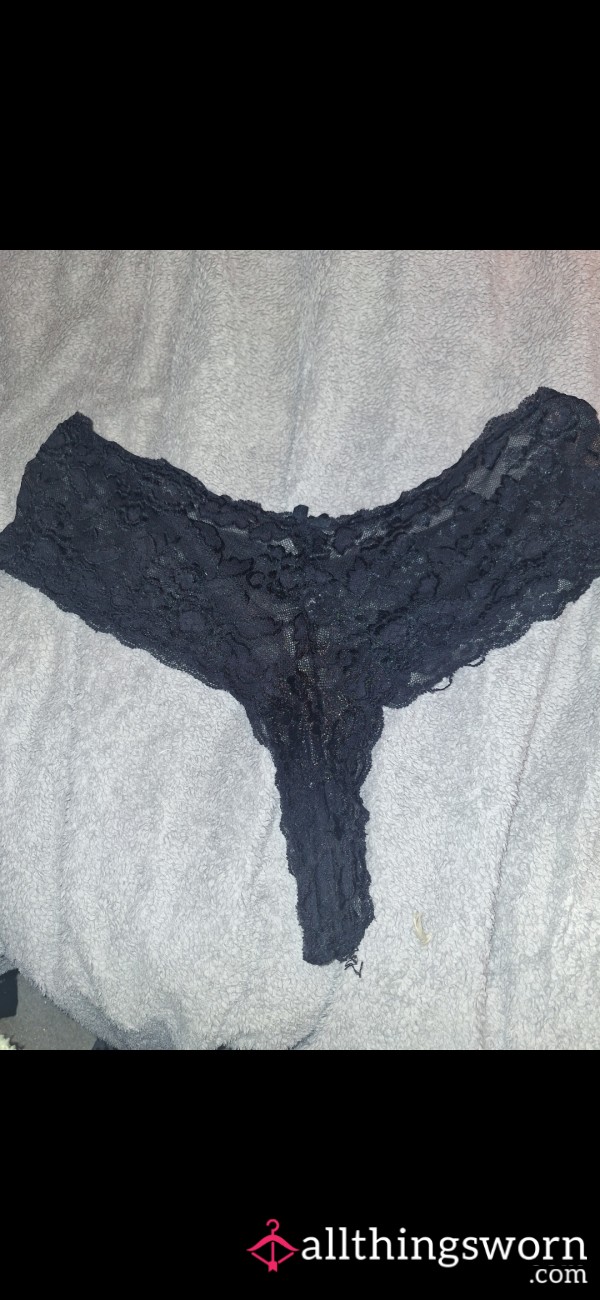 Black Lace Worn Panties.