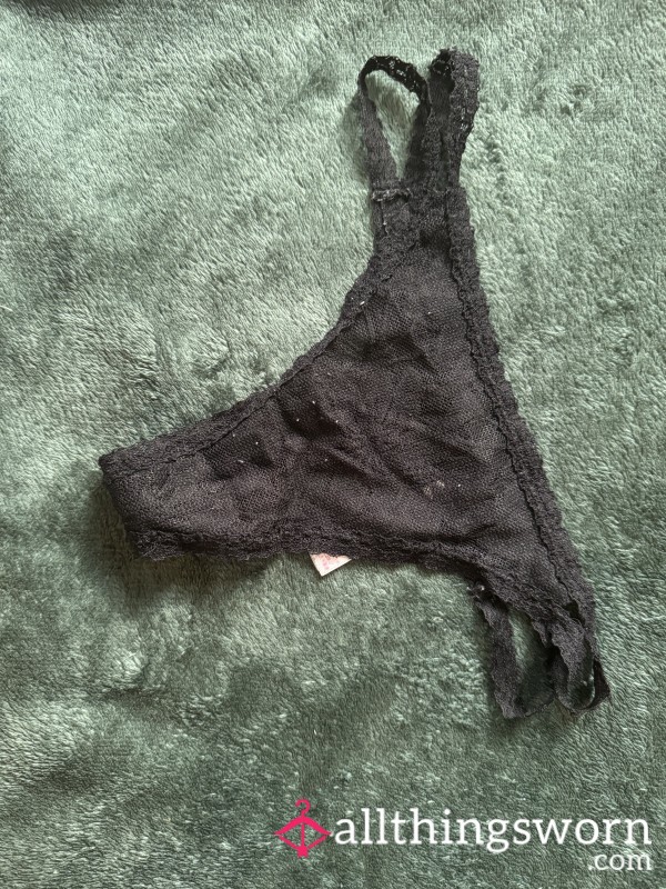 🖤 Black Lace WornThong 🖤